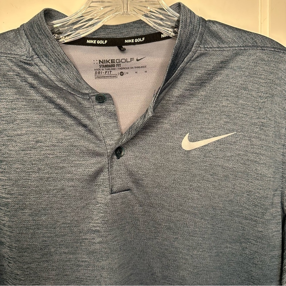 Nike Golf Men’s Heather Gray-Blue Dri-FIT Standard Fit - Picture 3 of 6